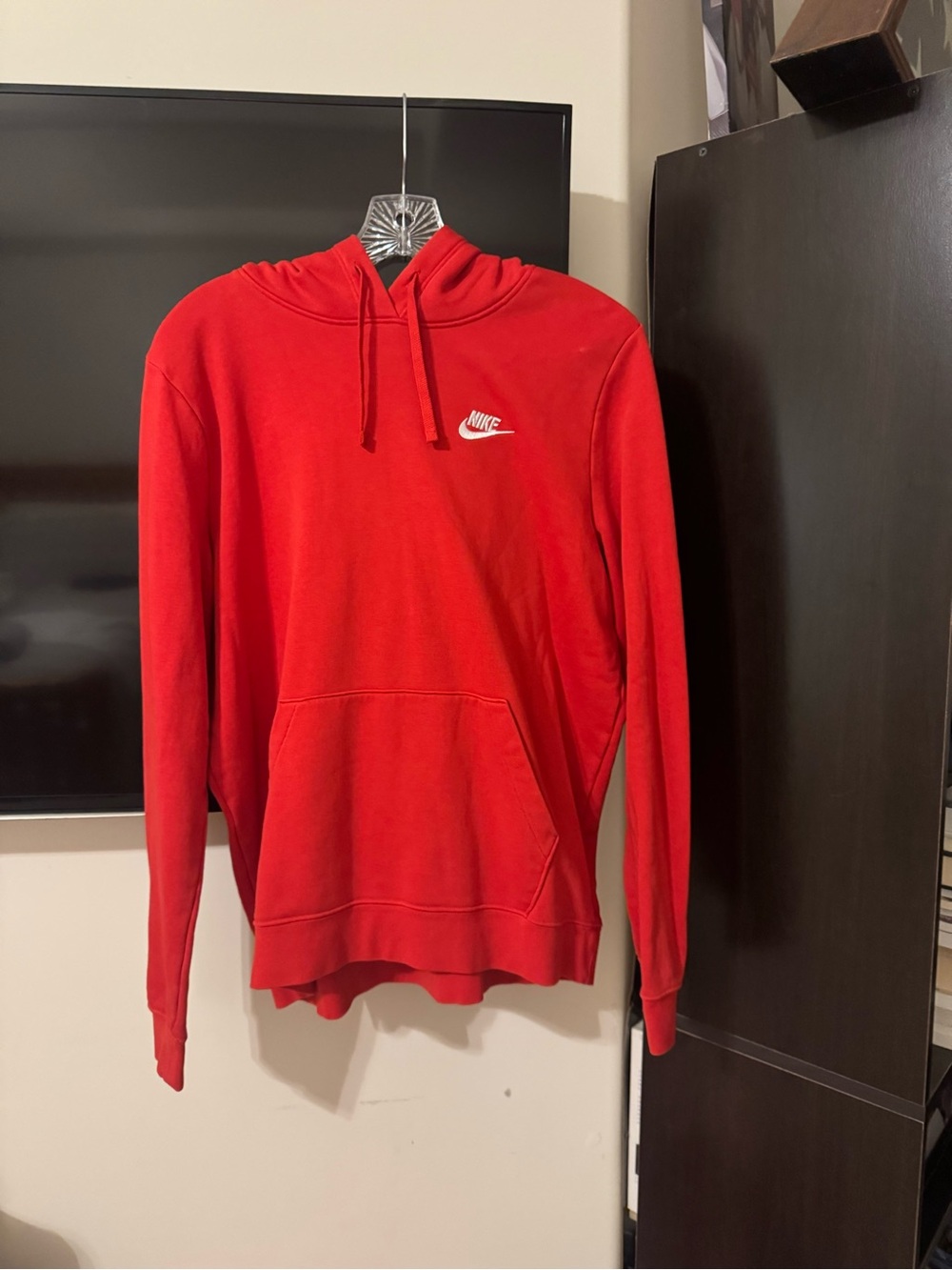 Nike Red Crewneck Hoodie with White Swoosh